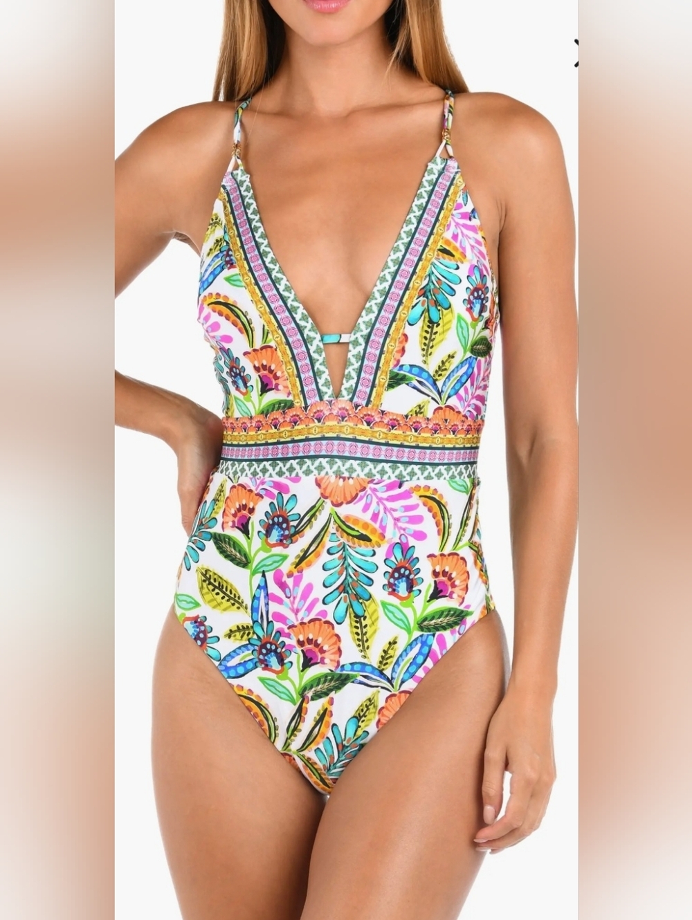 SUNSHINE 79 Jungle Plunge One-piece Size 14 Multicolor Swimsuit!